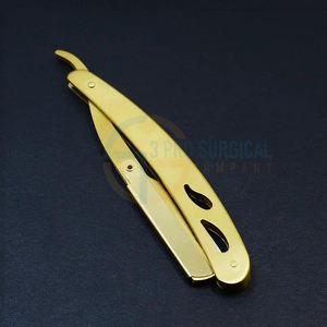 Rasoirs à lame unique en acier inoxydable de qualité supérieure pour barbier professionnel, finition dorée polie pour hommes - Product Image 2