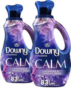 Infusões Downy Amaciante líquido para a roupa, aroma calmante, feijão lavanda e baunilha, 56 Fl Oz (Pacote com 2)