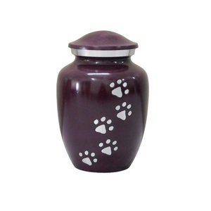 โกศอะลูมิเนียมสำหรับงานศพสัตว์เลี้ยงพร้อมพิมพ์ลายอุ้งเท้าและสีฟ้าท้องฟ้าโกศโลหะสำเร็จรูปสำหรับขี้เถ้ามนุษย์ - Product Image 2