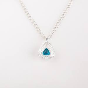 Apatite Silver Pendant 925 Sterling Silver <b>Necklace</b> March <b>Birthstone</b> Classic Fashion Unique Design IGI Certified Birthday Gift - Product Image 2
