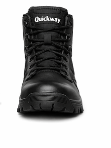 Bottes de randonnée hautes pour hommes, légères, pour la randonnée et le camping, chaussures tactiques, antidérapantes, en cuir de vache, bottes de travail noires - Product Image 2