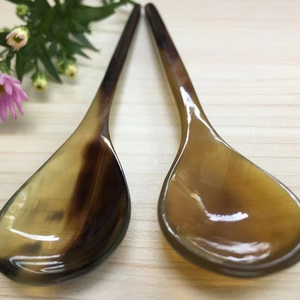 ช้อนเขาควายธรรมชาติทำมือแบบอินเดียขัดเงาเป็นมิตรต่อสิ่งแวดล้อมกำหนดโลโก้และขนาดที่มีอยู่ - Product Image 1