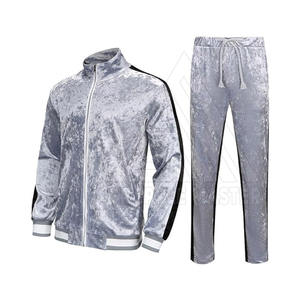 Chándal de terciopelo transpirable de alta calidad para hombre para uso en exteriores de invierno Servicio OEM personalizable Opciones de talla grande MOQ bajo - Product Image 2