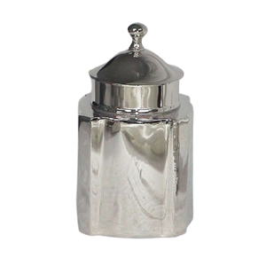 Classic Silver Brass Octagonal Handcrafted Metal <b>Box</b> for Spice Coffee & Tea Storage Metal Lid Durable BPA Free Food Container - Product Image 1