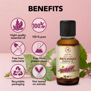 Aromatika Huile Essentielle de Patchouli 100% Pure 50ml Aromathérapie Naturelle Huile Essentielle Composée de Pogostemon Cablin - Product Image 2