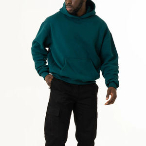 Sweat-shirts à capuche pour hommes en coton 100% de haute qualité, poids lourd 350 g/m², respirants, avec logo personnalisé, design noir pour l'hiver - Product Image 3