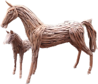 Statue en bois sculpté à thème animalier, style art populaire, œuvre d'art en bois artisanale, taille personnalisée, origine Thaïlande