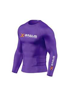 Venta al por mayor de impresión personalizada Anti-UV BJJ Spandex de manga larga Rash Guard para adultos de talla grande de secado rápido transpirable de compresión de verano - Product Image 2