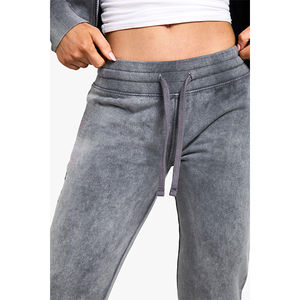 Custom Logo Active Heavy Cotton <b>Zip</b> <b>up</b> <b>Hoodie</b> <b>Cropped</b> and Straight Leg Sweatpants Acid Wash Casual Women Two Pieces Sets - Product Image 5