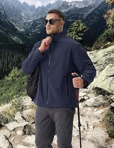 Veste de pluie d'hiver à étiquette privée, coupe-vent et imperméable, softshell en nylon polyester, col montant pour les activités de plein air - Product Image 6