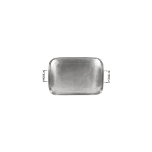 Plat ovale en étain de style antique, bord festonné ondulé, plat de service en métal vintage, plateau, vaisselle de collection, décoration de la maison à vendre - Product Image 3