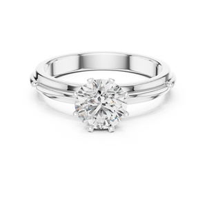 Bague en diamant cultivé en laboratoire de 0,50 ct en gros | Argent sterling 925 | EF-VS1-2 | 8 diamants ronds à griffes plates | Bijoux personnalisables - Product Image 1