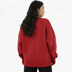 Sweat-shirt long surdimensionné en gros, polaire chaud, confortable, coupe ample, vêtements décontractés d'hiver, toucher doux, tendance, mode quotidienne, confortable - Product Image 4