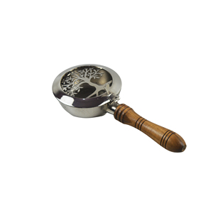 Brûleur d'encens antique en bois avec poignée, brûleur d'encens tendance, finition dorée décorative, porte-encens unique - Product Image 4