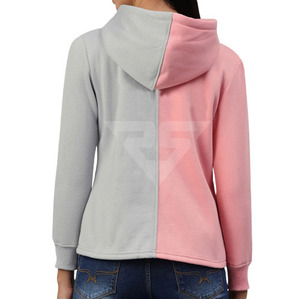 Dos colores de tono Diseño personalizado Mujeres Moda Sudaderas con capucha Logotipo personalizado Serigrafía Manga larga Mujeres Sudadera con capucha - Product Image 2