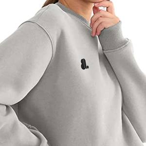 Femmes nouvelle mode haut court solide décontracté Polyester coton éponge Anti-rétrécissement 300g doublé broderie hiver - Product Image 4