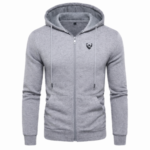 Sudadera con Capucha de Algodón para Hombre, Personalizada al por Mayor, Otoño Invierno, Felpa Gruesa, Cierre de Cremallera, Color Sólido, Ropa Deportiva - Product Image 2