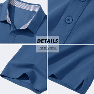 Logo personnalisé impression broderie polos bouton classique basique manches courtes respirant affaires décontracté golf polos pour hommes - Product Image 3