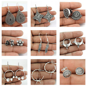 Pendientes colgantes de mano Hamsa de Plata de Ley 925 para mujeres y niñas, joyería Bohemia hecha a mano, precio al por mayor, proveedores a granel - Product Image 2