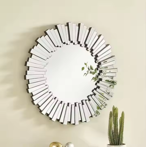 การตกแต่งบ้านที่ทันสมัยเฟอร์นิเจอร์ห้องนั่งเล่นกระจกติดผนังที่โดดเด่นเป็นประกายด้วยกระจกกรอบสีทอง - Product Image 4