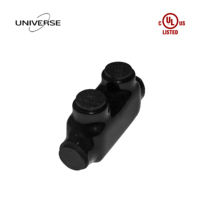   Connecteur de câblage isolé noir à 1 port, raccord mécanique à double entrée pour fils en cuivre et aluminium de 6AWG à 250kcmil