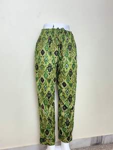 <b>Green</b> Ethnic Print Lounge Pants Lightweight Boho Comfort Pants Elastic Waist Tribal Print Trousers - Product Image 3