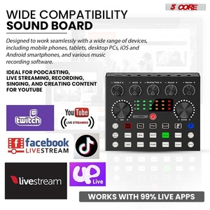 5Core Recording <b>Microphone</b> Podcast Bundle Professional <b>Condenser</b> Cardioid Mic Kit w Boom Arm - Product Image 3