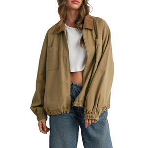 Vestes pour femmes toile de coton personnalisé Vintage High Street Patchwork respirant veste en toile de coton pour les femmes - Product Image 3