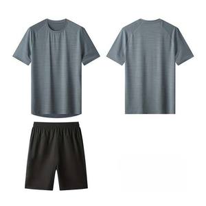 Hommes coton course personnalisé hommes short ensemble en gros 2025 nouvelle mode Logo personnalisé vêtements de sport d'été chemise et short - Product Image 3