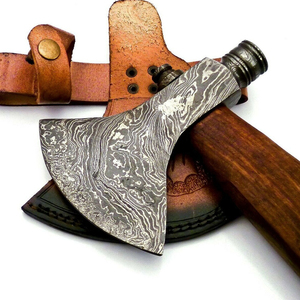 ขวานโทมาฮอว์กเหล็กดามัสกัสมีด้ามจับไม้เกรดอุตสาหกรรมเครื่องมือกลางแจ้งมืออาชีพจากปากีสถาน - Product Image 3