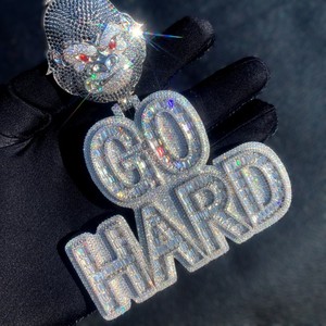 Pendentif personnalisé en argent 925 certifié IGI, bijoux fins de luxe pour homme, avec diamant Moissanite VVS, breloques pour soirée - Product Image 6