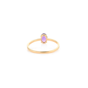 Nuevo anillo delicado de corte ovalado de amatista Natural 100% de moda, joyería de oro amarillo sólido de 18K, anillo clásico hecho a mano para bodas - Product Image 5