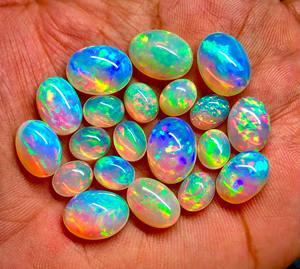 Toutes les formes et tailles disponibles 4-7 carats White Fire Color 100% Natural Ethiopian Opal Cabochons Loose Trendy Gemstones for Rings - Product Image 1