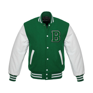 OEM personalizado al por mayor de chenilla bordado de cuero mangas béisbol bombardero Letterman Varsity hombre chaqueta - Product Image 1