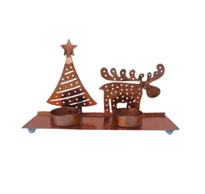 Support en fer 2 T Lite au design unique Feuille d'or au design de luxe pour la décoration de Noël et du salon et de la table - Product Image 3