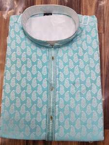 <b>Men's</b> High Quality 100% Cotton Embroidered Kurti Breathable Traditional Indian Pakistani Ethnic Wedding <b>Wear</b> Sequence - Product Image 4