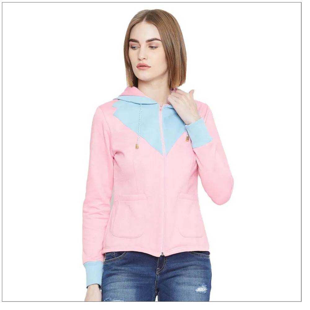 100% pure organic cotton women plain logo wholesale custom unisex panel zipper fashion soft ribbed trim classic pullover hoodie