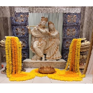 Mariage hindou Radha Krishna Statue pour entrée Foyer de mariage traditionnel décor FRP Statues Radha Krishna Statue pour entrée - Product Image 1
