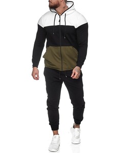 Conjunto de chándal personalizado con logotipo de alta calidad para hombre, conjunto de pantalones de chándal acampanados y Sudadera con capucha, conjunto de pantalones de chándal de algodón y sudadera con cremallera - Product Image 5