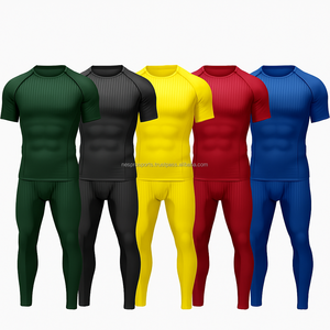 Ensemble de t-shirt et de leggings de compression haute performance – Vêtements de sport respirants, à séchage rapide, offrant un soutien musculaire pour la salle de sport, le yoga, le cyclisme et l'entraînement en plein air - Product Image 5