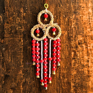 Trendy Beautiful Designer Artificial <b>Flower</b> Garland Pompom <b>Flower</b> Hanging Gotta Patti Work Hanging for Diwali, Wedding Decor - Product Image 5