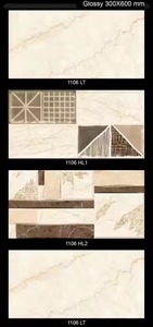 Azulejos de pared de cerámica impermeables de porcelana de 300x600mm, porcelana esmaltada brillante Digital de 12x24 para baño de fábrica de La India - Product Image 2