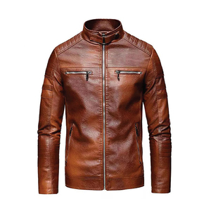 Veste en cuir véritable pour homme, logo personnalisable de haute qualité, devant écologique, coupe-vent, nouvelle arrivée, meilleur prix de gros - Product Image 3