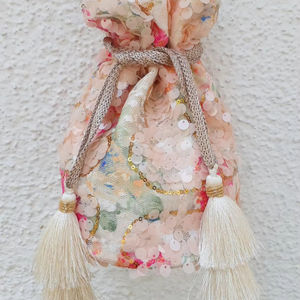 Bolso Potli para Fiesta de Bodas, Bolso de Mano Bordado para Novia, Elegante, Tradicional, Ecológico, de Poliéster, al por Mayor - Product Image 1