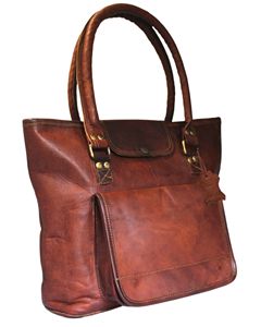 Cuir véritable marron pour femmes pour le sac à main fourre-tout de tous les jours élégant sac à main à bandoulière durable fermeture éclair léger Vintage - Product Image 1