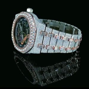 Nouvelle mode de montre de luxe en acier inoxydable entièrement glacé Baguette Vvs Lab Grown Diamond pour hommes Exportateur de montres de l'Inde - Product Image 2