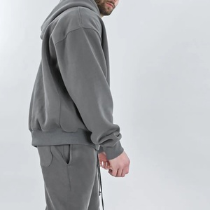 High Quality Men's Casual Oversized Plain <b>Hoodies</b> Custom Made Logo Personalized Printing Hip Hop Style Streetwear Drop Shoulder - Product Image 4