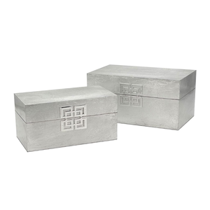 Juego de 2 Cajas Decorativas de Joyería Lacadas con Hoja de Plata de Lujo a Precio de Mayoreo para el Hogar u Oficina, desde Vietnam - Product Image 1