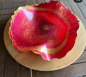 Bols en époxy et résine bol de service à salade nouveau design bol en résine de service fait à la main maison et jardin cuisine meilleur bol - Product Image 3