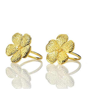 Nouveau Style métal doré vaisselle fleur serviette anneau tendance conçu en laiton tissu porte-serviettes artisanat - Product Image 6